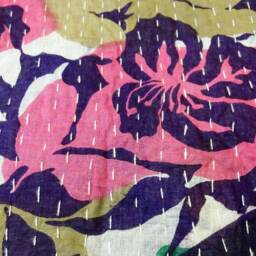 Handmade Kantha Quilt Indian Cotton Bedspread Bedding , Throw, Bed Cover , Coverlet Twin Size Quilt - thumbnail 4