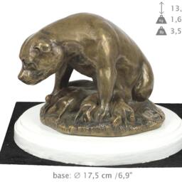 Staffordshire Bull Terrier, Dog On White Wooden Base Statue, Limited Edition, Artdog - thumbnail 4
