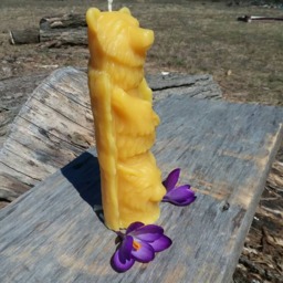 Handmade Beeswax Totem Candle Bear, Wolf & Lynx - Cabin Decor - thumbnail 2