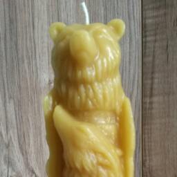 Handmade Beeswax Totem Candle Bear, Wolf & Lynx - Cabin Decor - thumbnail 3
