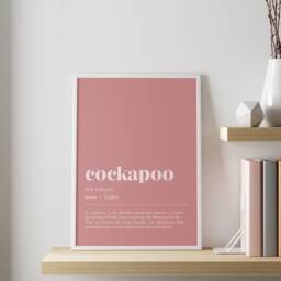 Cockapoo Definition Print - Customisable Dog Illustration Wall Art Minimalist Home Office Decor - thumbnail 1