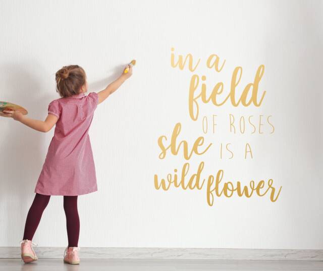 Wildflower Quote Wall Decal Girls Nursery Decor - image 1