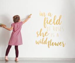 Wildflower Quote Wall Decal Girls Nursery Decor - thumbnail 1