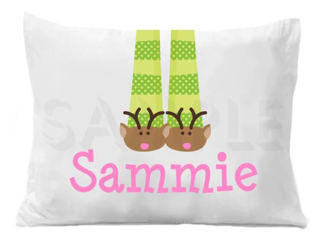 Reindeer Holiday Personalized Pillow Case - image 1