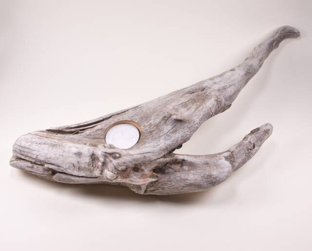 Driftwood - Candlestick Tea Light Holder Wood Decoration Garden Party Gift Host Mood Ambience - image 1