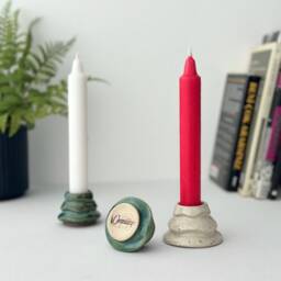 Handmade Ceramic Christmas Tree Candle Holder Glazed Stoneware Candlestick - thumbnail 3