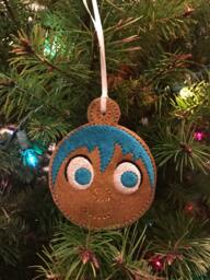 Ready To Ship Happiness Embroidered Christmas Ornament Or Bag Tag - thumbnail 1