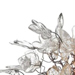 Large Unique Ceiling Chandelier With Transparent Flowers & Leaves - thumbnail 3