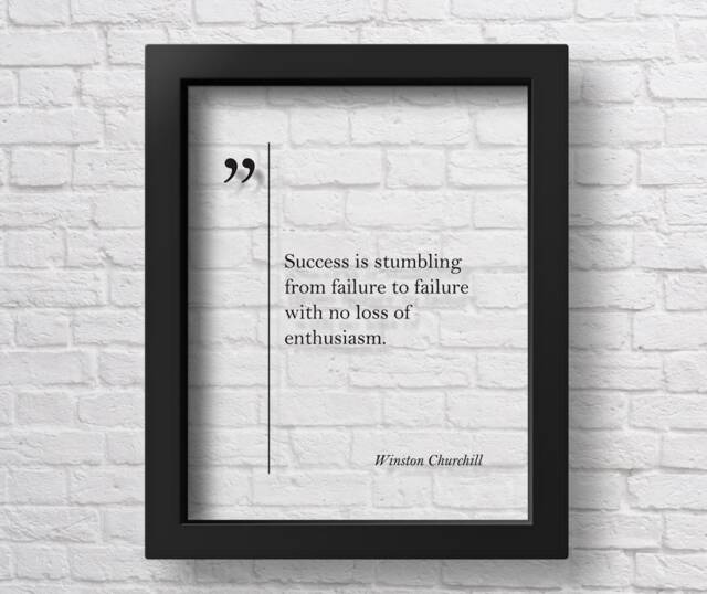 Transparent Winston Churchill Quote Motivational Wall Art Print Inspiring Quotes Poster - image 1
