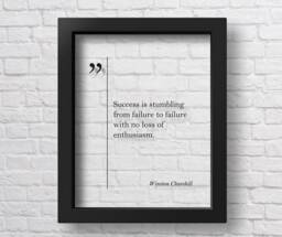 Transparent Winston Churchill Quote Motivational Wall Art Print Inspiring Quotes Poster - thumbnail 1