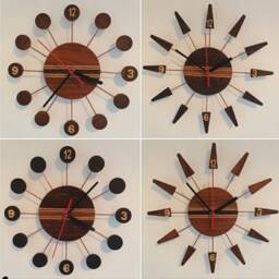 Retro Wooden Wall Clock Scandi 1970S Style, Copper Detail - thumbnail 1