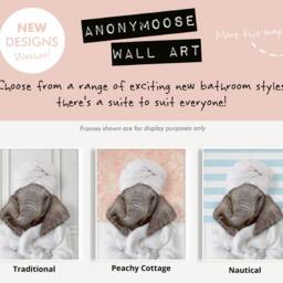 Baby Elephant in A Bathrobe Print, Bathing, Funny Bathroom Animal Towel On Head, Bath Robe, Whimsy - thumbnail 2