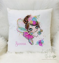 Personalised Fairy Cushion, Princess Cushion Gift, Girls Bedroom D??cor - thumbnail 1
