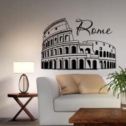 Rome City Skyline Wall Decal - Italy Architecture Vinyl Sticker Roman Travel Theme Decor C034 - thumbnail 1