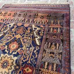 3x6 Antique Baluchi Wool Rug - Authentic Afghan Hand-Knotted Carpet Naturally Dyed Oriental For Living Room Or Office Boho Gift - thumbnail 3