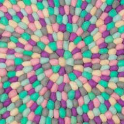 Handmade Wool Felt Ball Rug Colorful Nursery Decor - thumbnail 2