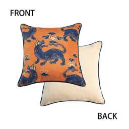 Handmade Kylin Pillow Cover, Oriental Mythical Animal, Housewarming Gift - thumbnail 4