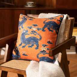 Handmade Kylin Pillow Cover, Oriental Mythical Animal, Housewarming Gift
