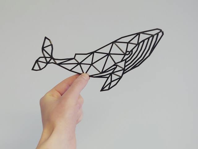 Geometric Whale - Wall Art Hanging Decoration Home Decor Black Printinghive - image 1