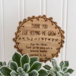 Teacher Thank You Gift, End Of Year Gift For Teacher, Plant Pot Topper, Thank Helping Me Grow, Term Teacher - thumbnail 2