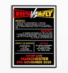 Busted Vs Mcfly 5Th November Manchester Co-Op Live Setlist Print - A5 A4 A3 - thumbnail 1