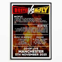Busted Vs Mcfly 5Th November Manchester Co-Op Live Setlist Print - A5 A4 A3 - thumbnail 2
