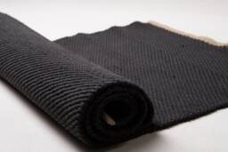 Black Cotton Rug Washable Scandinavian Style Carpet/Yoga Math - thumbnail 1