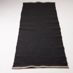 Black Cotton Rug Washable Scandinavian Style Carpet/Yoga Math - thumbnail 3