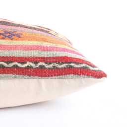 Bohemian Kilim Pillow Cover 12x24 Lumbar, Turkish Wool - thumbnail 4