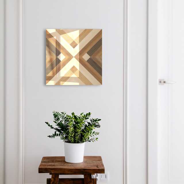 Wooden Elegance Wall Mounted Key Cabinet, Brown Industrial Box, Geometric Geometric, For Lovers Of Modern Interiors - image 1