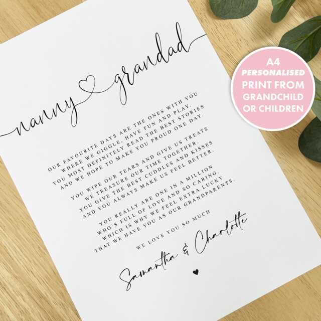 Personalised Nanny & Grandad Poem A4 Print, Nanny Gift, Grandparent Poem, Gift For Grandparents, Christmas - image 1