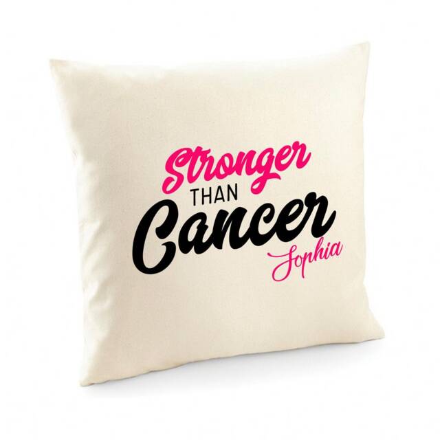stronger Than Cancer Cushion Cover With Name/Personalised Gift For Survivor Survivor Party - image 1