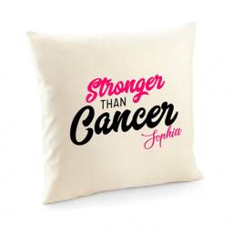 stronger Than Cancer Cushion Cover With Name/Personalised Gift For Survivor Survivor Party - thumbnail 1