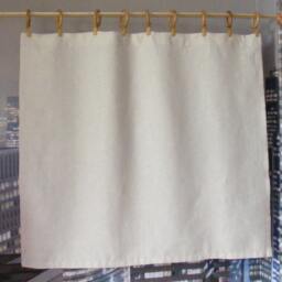 Ivory Linen Cafe Curtain Or Valance Softened Panel - thumbnail 2