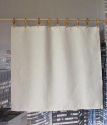 Ivory Linen Cafe Curtain Or Valance Softened Panel - thumbnail 1