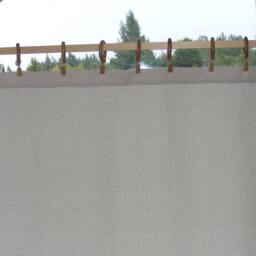 Ivory Linen Cafe Curtain Or Valance Softened Panel - thumbnail 3