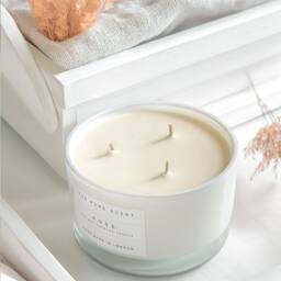 Rose Scented Soy Candle Large 3-Wick, Handmade in London - thumbnail 2