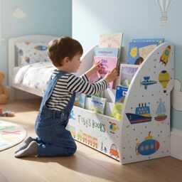 Personalised Boys Bookcase - Transport, Farm, Construction & Ocean Themes 2 Sizes Ready Assembled Handmade in UK - thumbnail 2