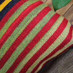 40cm - 16In Vintage Kilim Cushion Cover Handwoven - Authentic Pillow Hand Spun Wool Turkish Square - thumbnail 3