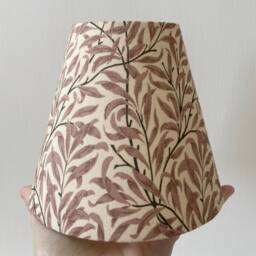 William Morris Willow Bough Candle Clip Lampshade, Beige Pink - thumbnail 3