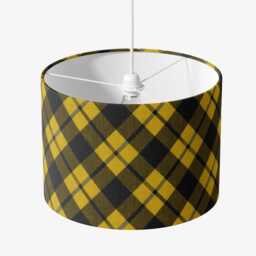 Black Yellow Tartan Print Velvet Lampshade Drum Lamp Shade 25cm 30cm 35cm 40cm 45cm Ceiling , Table Luxury, Manchester Mancunian - thumbnail 2