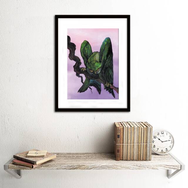 Green Leaf Darwin Owl - Limited Edition Print - image 1