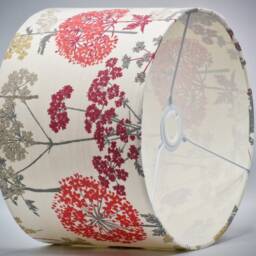 Modern Red Gold Hedgerow Lampshade Table Floor Lamp/Ceiling Pendant Small Medium Large 20cm 25cm 30cm 35cm 40cm UK Fabric Drum Light Shade - thumbnail 3