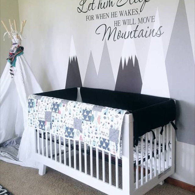 Mountains Wall Decal, Removable, Self Adhesive Decor For Kids Room, Nursery, Repositionable, Peel & Stick, Wall Sticker #45 - image 1