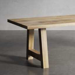 Solid Oak Dining Table With Af Frame Wooden Legs 90x90 - Durable Hardwood 021 - thumbnail 2