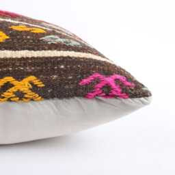Handmade Kilim Pillow Cover 16x24 Turkish Wool Cushion - thumbnail 4