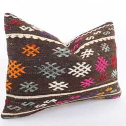 Handmade Kilim Pillow Cover 16x24 Turkish Wool Cushion - thumbnail 3