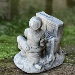 Stone Piano Man Sculpture Concrete Statue Musical Decoration Handmade Musician Ornament Lover Gift Front Door Figurine Yard Art - thumbnail 4
