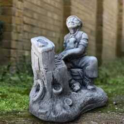 Stone Piano Man Sculpture Concrete Statue Musical Decoration Handmade Musician Ornament Lover Gift Front Door Figurine Yard Art - thumbnail 3