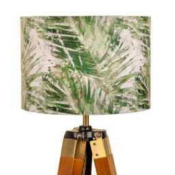 Tropical Leaves Lamp Shade 25cm 30cm 35cm 40cm 45cm Botanical Green Sage Exotic Palms Drum Lampshade Abstract Palm Table Ceiling Pendant - thumbnail 1